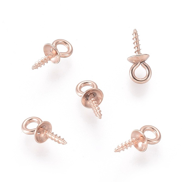 PandaHall 304 Stainless Steel Screw Eye Pin Peg Bails, For Half Drilled Beads, Rose Gold, 10x4mm, Hole: 2mm, Pin: 1mm 304 Stainless Steel
PandaHall 304 Stainless Steel Screw Eye Pin Peg Bails, For Half Drilled Beads, Rose Gold, 10x4mm, Hole: 2mm, Pin: 1mm 304 Stainless Steel