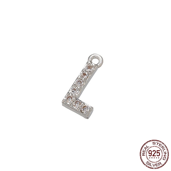 PandaHall Real Platinum Plated Rhodium Plated 925 Sterling Silver Micro Pave Clear Cubic Zirconia Charms, Initial Letter, Letter L...
PandaHall Real Platinum Plated Rhodium Plated 925 Sterling Silver Micro Pave Clear Cubic Zirconia Charms, Initial Letter, Letter L...