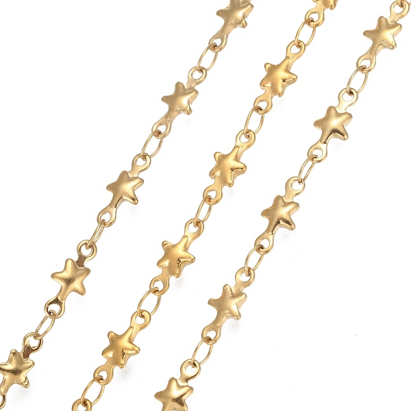 PandaHall 304 Stainless Steel Link Chains, Soldered, Star, with Spool, Golden, 10x4.5x2mm, about 32.8 Feet(10m)/roll 304 Stainless Steel
PandaHall 304 Stainless Steel Link Chains, Soldered, Star, with Spool, Golden, 10x4.5x2mm, about 32.8 Feet(10m)/roll 304 Stainless Steel