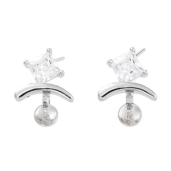 PandaHall Rhodium Plated 925 Sterling Silver with Cubic Zirconia Stud Earring Findings, with S925 Stamp, for Half Drilled Beads, Real...
PandaHall Rhodium Plated 925 Sterling Silver with Cubic Zirconia Stud Earring Findings, with S925 Stamp, for Half Drilled Beads, Real...