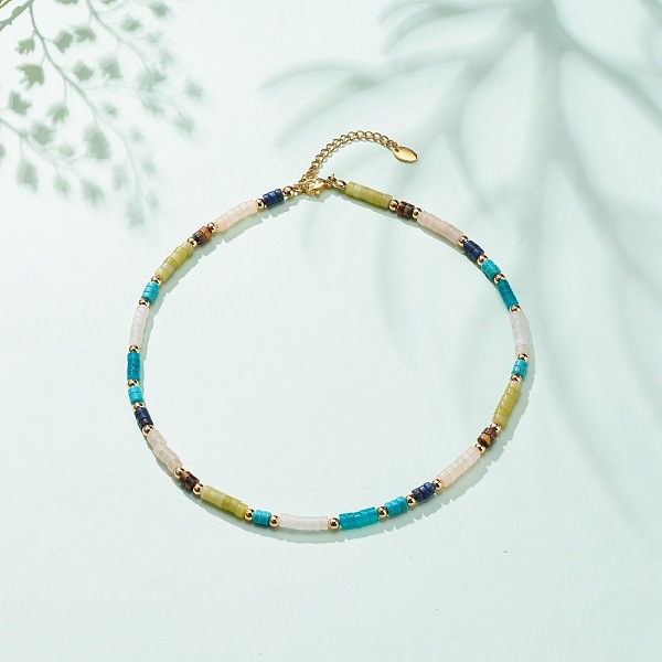 PandaHall Natural & Synthetic Mixed Gemstone Disc Beaded Necklace for Women, 15.94 inch(40.5cm) Mixed Stone
PandaHall Natural & Synthetic Mixed Gemstone Disc Beaded Necklace for Women, 15.94 inch(40.5cm) Mixed Stone