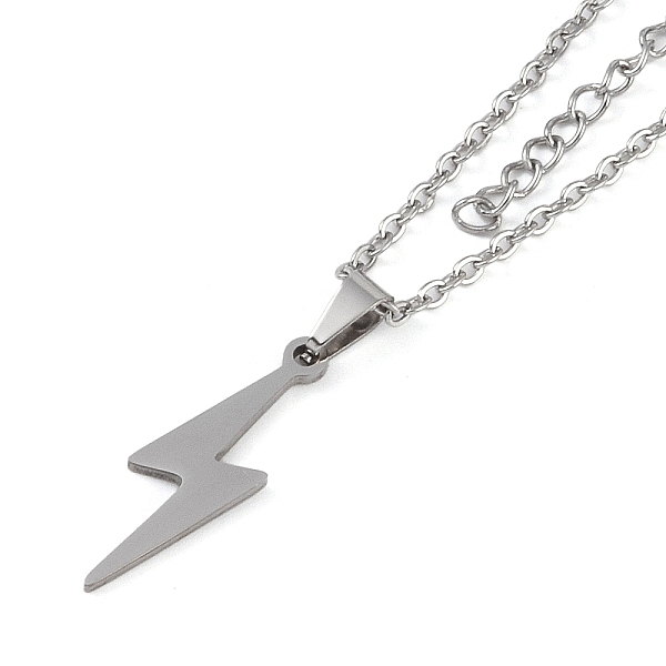 PandaHall Lightning Bolt 201 Stainless Steel Pendant Necklaces for Women, Stainless Steel Color, 17.80 inch(45.2cm) 201 Stainless Steel...
PandaHall Lightning Bolt 201 Stainless Steel Pendant Necklaces for Women, Stainless Steel Color, 17.80 inch(45.2cm) 201 Stainless Steel...