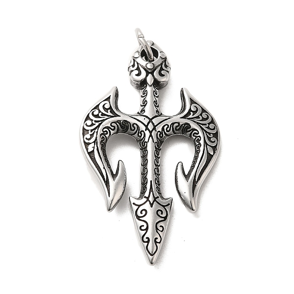 PandaHall 304 Stainless Steel Big Pendants, with Jump Ring, Three Teeth Fork Charm, Antique Silver, 64x35x5.5mm, Hole: 7mm 304 Stainless...
PandaHall 304 Stainless Steel Big Pendants, with Jump Ring, Three Teeth Fork Charm, Antique Silver, 64x35x5.5mm, Hole: 7mm 304 Stainless...