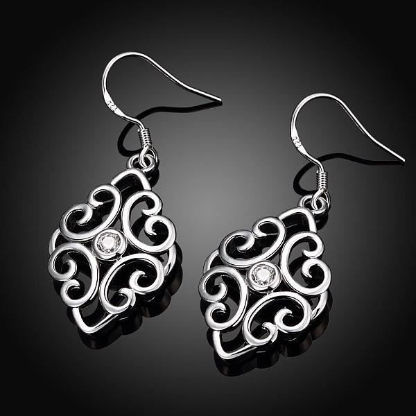 PandaHall Awesome Design Filigree Rhombus Brass Cubic Zirconia Dangle Earrings, Clear, Silver, 43x17mm Cubic Zirconia Clear
PandaHall Awesome Design Filigree Rhombus Brass Cubic Zirconia Dangle Earrings, Clear, Silver, 43x17mm Cubic Zirconia Clear