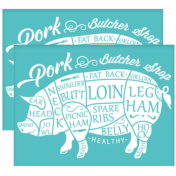 PandaHall OLYCRAFT 2Pcs 11x8.6 Inch Self-Adhesive Silk Screen Printing Stencil Pig Distribution Map Silk Screen Stencil Cattle “BUTCHER...
PandaHall OLYCRAFT 2Pcs 11x8.6 Inch Self-Adhesive Silk Screen Printing Stencil Pig Distribution Map Silk Screen Stencil Cattle “BUTCHER...