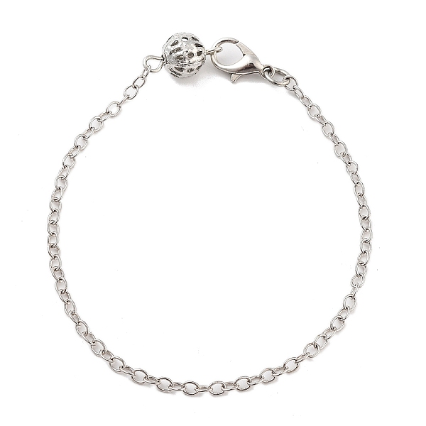 PandaHall Rack Plating Iron Hollow Ball Brass Cable Chain Bracelets for Women, with Alloy Clasp, Cadmium Free & Lead Free, Platinum, 7-1/8...
PandaHall Rack Plating Iron Hollow Ball Brass Cable Chain Bracelets for Women, with Alloy Clasp, Cadmium Free & Lead Free, Platinum, 7-1/8...