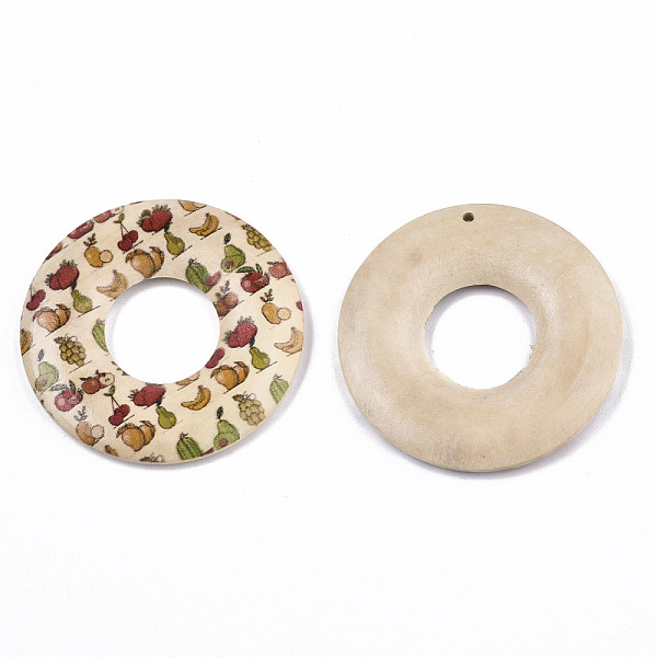 PandaHall Fruit Seris Printed Wood Pendants, Donut with Fruit Pattern, Seashell Color, 45x5mm, Hole: 1.6mm Wood Donut
PandaHall Fruit Seris Printed Wood Pendants, Donut with Fruit Pattern, Seashell Color, 45x5mm, Hole: 1.6mm Wood Donut