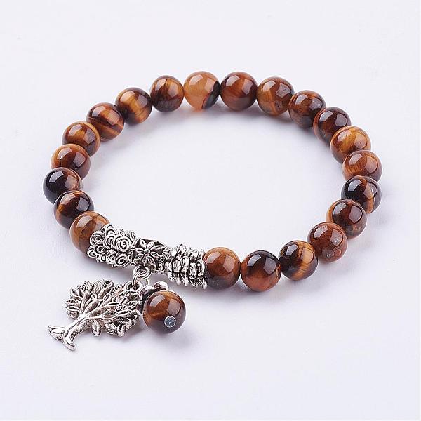 PandaHall Natural Tiger Eye Stretch Bracelets, with Tibetan Style Pendants, 2 inch(51mm) Tiger Eye Orange
PandaHall Natural Tiger Eye Stretch Bracelets, with Tibetan Style Pendants, 2 inch(51mm) Tiger Eye Orange