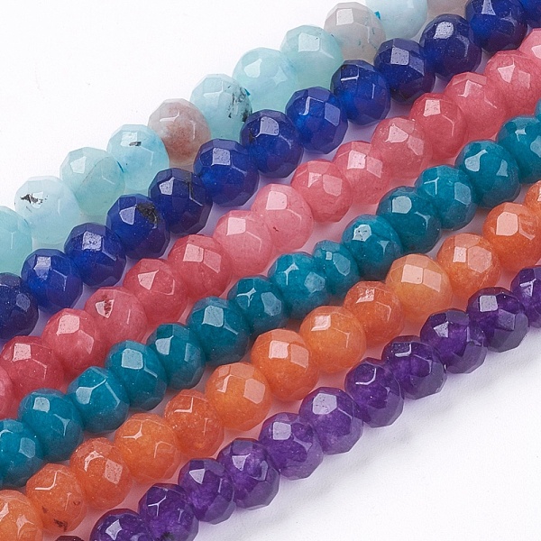 PandaHall Natural White Jade Bead Strands, Dyed, Faceted, Rondelle, Mixed Color, 6x4~5mm, Hole: 1mm, about 84~90pcs/strand, 14.1~15.07 inch..., Multicolor
PandaHall Natural White Jade Bead Strands, Dyed, Faceted, Rondelle, Mixed Color, 6x4~5mm, Hole: 1mm, about 84~90pcs/strand, 14.1~15.07 inch..., Multicolor