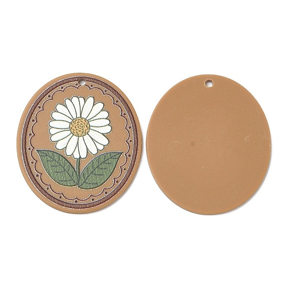 PandaHall Acrylic Pendants, Oval with Flower, Camel, 42.5x37x2mm, Hole: 2mm Acrylic Oval Brown
PandaHall Acrylic Pendants, Oval with Flower, Camel, 42.5x37x2mm, Hole: 2mm Acrylic Oval Brown