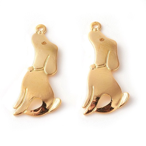 PandaHall Brass Puppy Pendants, Rack Plating, Dog Charms, Golden, 24x11x1.8mm, Hole: 1mm Brass Dog
PandaHall Brass Puppy Pendants, Rack Plating, Dog Charms, Golden, 24x11x1.8mm, Hole: 1mm Brass Dog