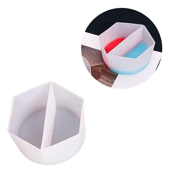 PandaHall Reusable Split Cup for Paint Pouring, Silicone Cups for Resin Mixing, 2 Dividers, White, 103x92x53mm, Inner Diameter: 99x42mm...
PandaHall Reusable Split Cup for Paint Pouring, Silicone Cups for Resin Mixing, 2 Dividers, White, 103x92x53mm, Inner Diameter: 99x42mm...