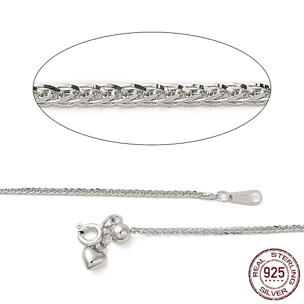 PandaHall Rhodium Plated 925 Sterling Silver Wheat Chains Necklace for Women, Platinum, 23.62 inch(60cm) Sterling Silver
PandaHall Rhodium Plated 925 Sterling Silver Wheat Chains Necklace for Women, Platinum, 23.62 inch(60cm) Sterling Silver