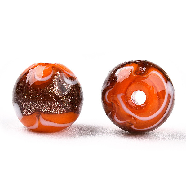 PandaHall Handmade Gold Sand Lampwork Beads, Round, Dark Orange, 9~10x8~10mm, Hole: 1.6mm Lampwork Round Orange
PandaHall Handmade Gold Sand Lampwork Beads, Round, Dark Orange, 9~10x8~10mm, Hole: 1.6mm Lampwork Round Orange