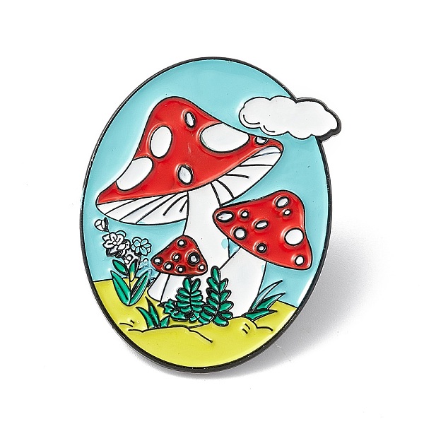 PandaHall Oval with Mushroom Enamel Pin, Alloy Brooch for Backpack Clothes, Electrophoresis Black, Colorful, 32x25x1.5mm Alloy+Enamel
PandaHall Oval with Mushroom Enamel Pin, Alloy Brooch for Backpack Clothes, Electrophoresis Black, Colorful, 32x25x1.5mm Alloy+Enamel