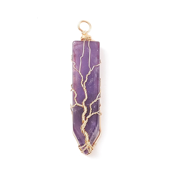 PandaHall Natural Amethysrt Big Pendants, with Golden Tone Copper Wire Wrapped, Sword with Tree, 63.5x14x10mm, Hole: 4.4mm Amethyst Others
PandaHall Natural Amethysrt Big Pendants, with Golden Tone Copper Wire Wrapped, Sword with Tree, 63.5x14x10mm, Hole: 4.4mm Amethyst Others