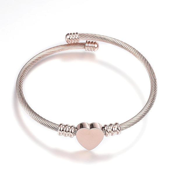 PandaHall 316 Surgical Stainless Steel Torque Bangles, Heart, Rose Gold, 2-1/4 inch(57mm) 316 Surgical Stainless Steel
PandaHall 316 Surgical Stainless Steel Torque Bangles, Heart, Rose Gold, 2-1/4 inch(57mm) 316 Surgical Stainless Steel