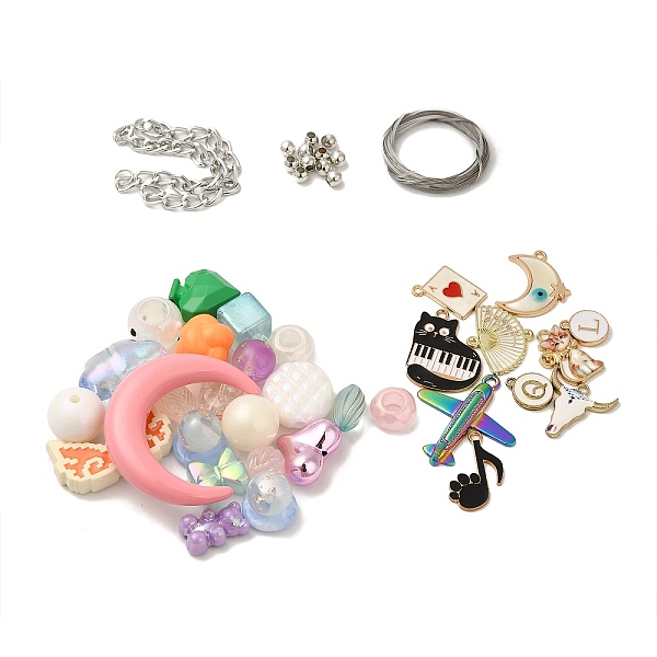 PandaHall Acrylic Bead & Alloy Enamel Pendant & Stainless Steel Findings Set, Mixed Color, 4.5~85x5~35x2.5~12mm, Hole: 1.5~2.3mm..., Multicolor
PandaHall Acrylic Bead & Alloy Enamel Pendant & Stainless Steel Findings Set, Mixed Color, 4.5~85x5~35x2.5~12mm, Hole: 1.5~2.3mm..., Multicolor