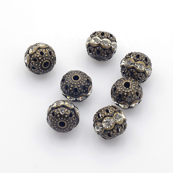 PandaHall Brass Rhinestone Beads, Grade A, Nickel Free, Antique Bronze Metal Color, Round, Crystal, 10mm in diameter, Hole: 1.2mm..., Clear
PandaHall Brass Rhinestone Beads, Grade A, Nickel Free, Antique Bronze Metal Color, Round, Crystal, 10mm in diameter, Hole: 1.2mm..., Clear