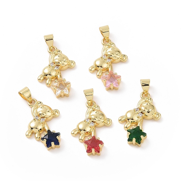 PandaHall Brass Micro Pave Cubic Zirconia Pendants, Bear with Star Charm, Golden, Mixed Color, 27x15x4.5mm, Hole: 5x4mm Brass+Cubic Zirconia..., Multicolor
PandaHall Brass Micro Pave Cubic Zirconia Pendants, Bear with Star Charm, Golden, Mixed Color, 27x15x4.5mm, Hole: 5x4mm Brass+Cubic Zirconia..., Multicolor