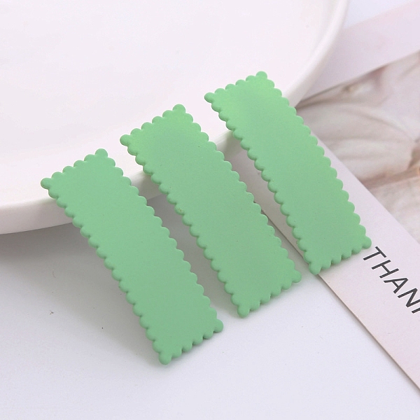 PandaHall Frosted Plastic Snap Hair Clips, with Metal Clip, for Women and Girls, Waved Rectangle, Medium Sea Green, 55x20mm Plastic
PandaHall Frosted Plastic Snap Hair Clips, with Metal Clip, for Women and Girls, Waved Rectangle, Medium Sea Green, 55x20mm Plastic