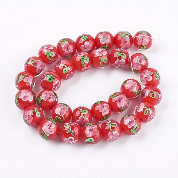 PandaHall Handmade Lampwork Beads Strands, Inner Flower, Round, Red, 11~12x12~12.5mm, Hole: 1.5~2mm Lampwork Round Red
PandaHall Handmade Lampwork Beads Strands, Inner Flower, Round, Red, 11~12x12~12.5mm, Hole: 1.5~2mm Lampwork Round Red