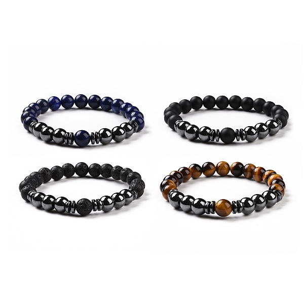 PandaHall 4Pcs Synthetic Hematite & Natural Black Agate(Dyed) & Lava Rock & Tiger Eye Beads Stretch Bracelets Set for Women Men, Inner...
PandaHall 4Pcs Synthetic Hematite & Natural Black Agate(Dyed) & Lava Rock & Tiger Eye Beads Stretch Bracelets Set for Women Men, Inner...