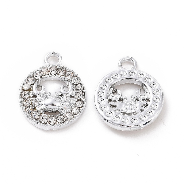 PandaHall Alloy Rhinestone Charms, Platinum Tone Flat Round with Crab, Crystal, 15x12x2mm, Hole: 1.6mm Alloy+Rhinestone Flat Round Clear
PandaHall Alloy Rhinestone Charms, Platinum Tone Flat Round with Crab, Crystal, 15x12x2mm, Hole: 1.6mm Alloy+Rhinestone Flat Round Clear
