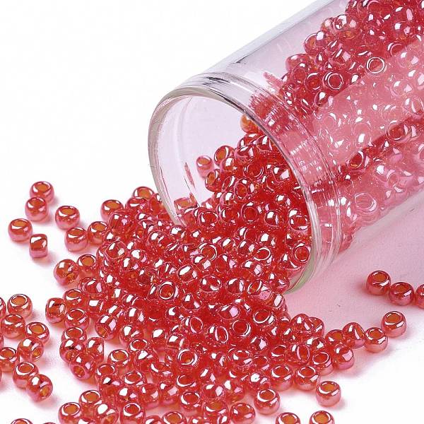 PandaHall TOHO Round Seed Beads, Japanese Seed Beads, (109) Transparent Tropical Sunset-Lined Crystal Clear, 8/0, 3mm, Hole: 1mm, about..., Red
PandaHall TOHO Round Seed Beads, Japanese Seed Beads, (109) Transparent Tropical Sunset-Lined Crystal Clear, 8/0, 3mm, Hole: 1mm, about..., Red