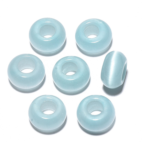 PandaHall Cat Eye European Beads, Large Hole Beads, Rondelle, Sky Blue, 14x7mm, Hole: 5~6mm Cat Eye Rondelle Blue
PandaHall Cat Eye European Beads, Large Hole Beads, Rondelle, Sky Blue, 14x7mm, Hole: 5~6mm Cat Eye Rondelle Blue