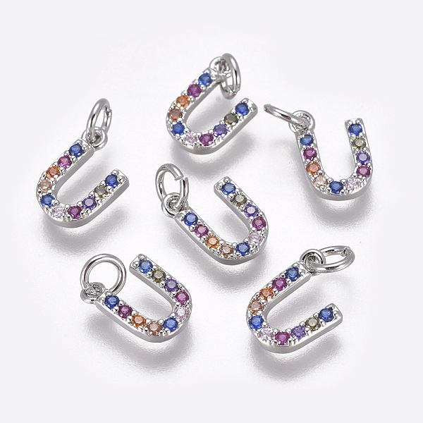 PandaHall Brass Micro Pave Cubic Zirconia Charms, Letter, Colorful, Platinum, Letter.U, 9x6x1.7mm, Hole: 2mm Brass+Cubic Zirconia Letter U
PandaHall Brass Micro Pave Cubic Zirconia Charms, Letter, Colorful, Platinum, Letter.U, 9x6x1.7mm, Hole: 2mm Brass+Cubic Zirconia Letter U