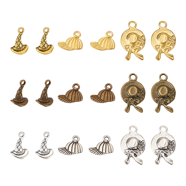PandaHall Cheriswelry 18Pcs 9 Style Zinc Alloy Pendants, Hat Mixed Shapes, Mixed Color, 11.5~26.5x10~15x2~10mm, Hole: 1.5~3mm, 2pcs/style...
PandaHall Cheriswelry 18Pcs 9 Style Zinc Alloy Pendants, Hat Mixed Shapes, Mixed Color, 11.5~26.5x10~15x2~10mm, Hole: 1.5~3mm, 2pcs/style...