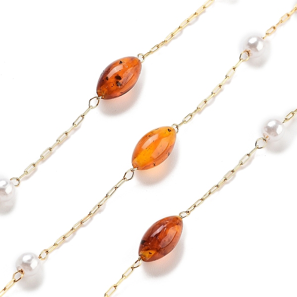 PandaHall Handmade Amber & CCB Plastic Beaded Chains, with Ion Plating(IP) 304 Stainless Steel Paperclip Chains, Unwelded, Oval and Round..., Red
PandaHall Handmade Amber & CCB Plastic Beaded Chains, with Ion Plating(IP) 304 Stainless Steel Paperclip Chains, Unwelded, Oval and Round..., Red