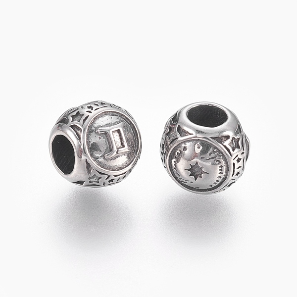 PandaHall 316 Surgical Stainless Steel European Beads, Large Hole Beads, Rondelle, Gemini, Antique Silver, 10x9mm, Hole: 4mm 316 Surgical...
PandaHall 316 Surgical Stainless Steel European Beads, Large Hole Beads, Rondelle, Gemini, Antique Silver, 10x9mm, Hole: 4mm 316 Surgical...