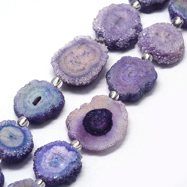 PandaHall Natural Druzy Quartz Crystal Beads Strands, Solar Quartz, Dyed, Nuggets, Medium Purple, 14~22x13~20x4~6mm, Hole: 1.5~2mm, about...
PandaHall Natural Druzy Quartz Crystal Beads Strands, Solar Quartz, Dyed, Nuggets, Medium Purple, 14~22x13~20x4~6mm, Hole: 1.5~2mm, about...