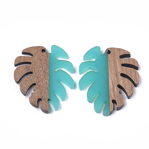 PandaHall Resin & Wood Pendants, Tropical Leaf Charms, Monstera Leaf, Turquoise, 37.5x30x3~3.5mm, Hole: 2mm Resin+Wood Leaf Green
PandaHall Resin & Wood Pendants, Tropical Leaf Charms, Monstera Leaf, Turquoise, 37.5x30x3~3.5mm, Hole: 2mm Resin+Wood Leaf Green