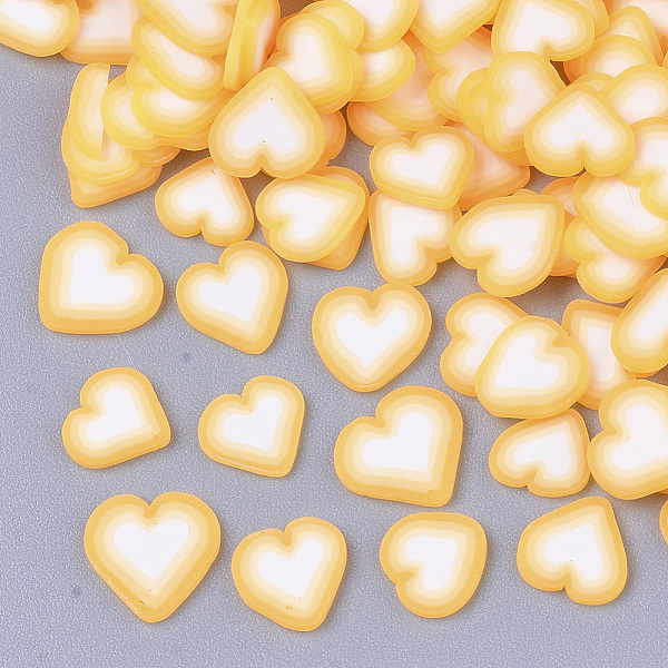 PandaHall Handmade Polymer Clay Cabochons, Fashion Nail Art Decoration Accessories, Heart, Orange, 4.5~6x5~6.5x0.3~0.5mm, about...
PandaHall Handmade Polymer Clay Cabochons, Fashion Nail Art Decoration Accessories, Heart, Orange, 4.5~6x5~6.5x0.3~0.5mm, about...