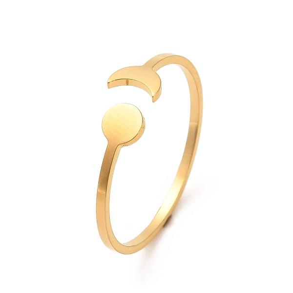 PandaHall 304 Stainless Steel Open Cuff Rings, Sun & Moon, Golden, Inner Diameter: 18.2mm 304 Stainless Steel Sun
PandaHall 304 Stainless Steel Open Cuff Rings, Sun & Moon, Golden, Inner Diameter: 18.2mm 304 Stainless Steel Sun