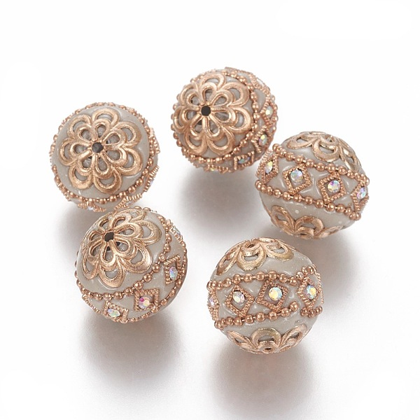 PandaHall Handmade Indonesia Beads, with Metal Findings, Round, Light Gold, Light Grey, 19.5x19mm, Hole: 1mm Polymer Clay Round
PandaHall Handmade Indonesia Beads, with Metal Findings, Round, Light Gold, Light Grey, 19.5x19mm, Hole: 1mm Polymer Clay Round