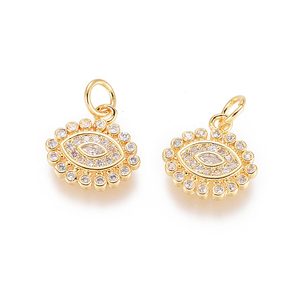 PandaHall Brass Micro Pave Clear Cubic Zirconia Charms, with Jump Rings, Long-Lasting Plated, Evil Eye, Golden, 12x12x2mm, Hole: 3mm...
PandaHall Brass Micro Pave Clear Cubic Zirconia Charms, with Jump Rings, Long-Lasting Plated, Evil Eye, Golden, 12x12x2mm, Hole: 3mm...