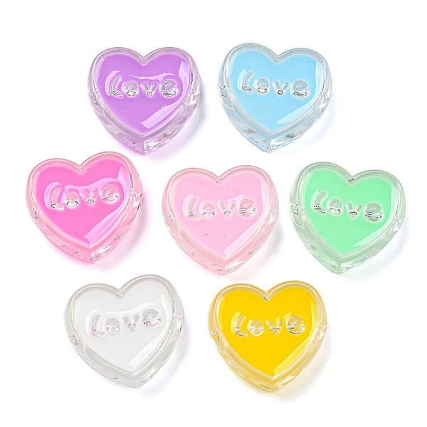 PandaHall Transparent Acrylic Enamel Beads, Heart with Love, Mixed Color, 22x24x9mm, Hole: 2.5mm Acrylic Heart Multicolor
PandaHall Transparent Acrylic Enamel Beads, Heart with Love, Mixed Color, 22x24x9mm, Hole: 2.5mm Acrylic Heart Multicolor