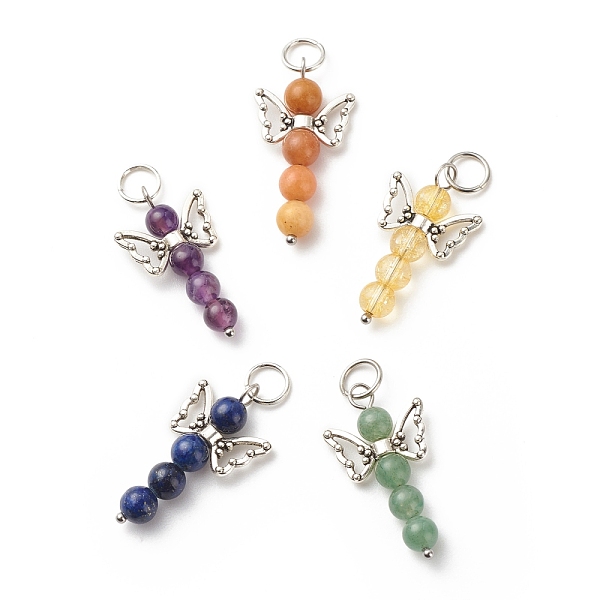PandaHall Natural & Synthetic Gemstone Pendants, Angel Charm, with Antique Silver & Platinum Tone Brass & Alloy & 304 Stainless Steel...
PandaHall Natural & Synthetic Gemstone Pendants, Angel Charm, with Antique Silver & Platinum Tone Brass & Alloy & 304 Stainless Steel...