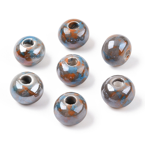 PandaHall Handmade Porcelain European Beads, Large Hole Beads, Pearlized, Rondelle, Dark Gray, 12x9mm Porcelain Rondelle
PandaHall Handmade Porcelain European Beads, Large Hole Beads, Pearlized, Rondelle, Dark Gray, 12x9mm Porcelain Rondelle