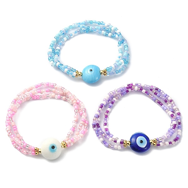 PandaHall 3Pcs 3 Color Lampword Evil Eye & Glass Seed Beaded Stretch Bracelets Set, Multi-strand Stackable Bracelets, Mixed Color, Inner..., Multicolor
PandaHall 3Pcs 3 Color Lampword Evil Eye & Glass Seed Beaded Stretch Bracelets Set, Multi-strand Stackable Bracelets, Mixed Color, Inner..., Multicolor