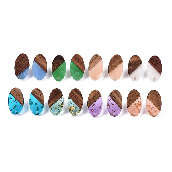 PandaHall Resin & Walnut Wood Stud Earring Findings, with 304 Stainless Steel Pin, Oval, Mix Style, Mixed Color, 20x11mm, Hole: 1.8mm, Pin..., Multicolor
PandaHall Resin & Walnut Wood Stud Earring Findings, with 304 Stainless Steel Pin, Oval, Mix Style, Mixed Color, 20x11mm, Hole: 1.8mm, Pin..., Multicolor