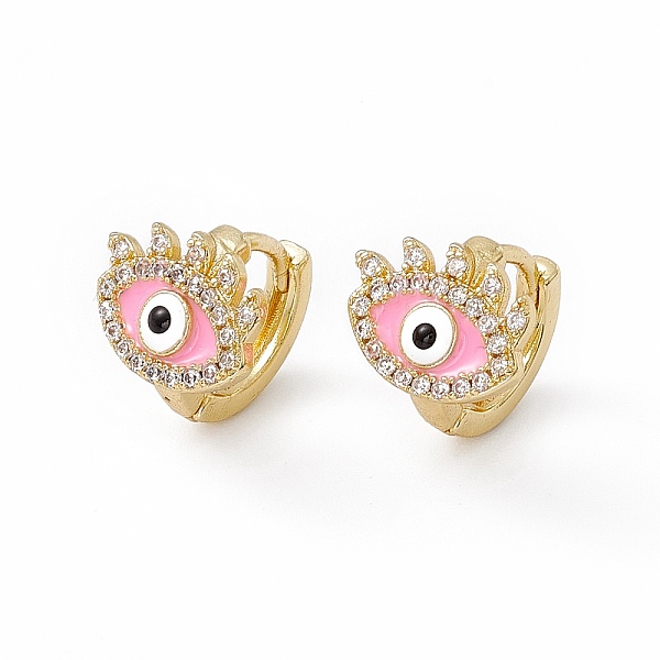 PandaHall Clear Cubic Zirconia Evil Eye Hoop Earrings with Enamel, Real 18K Gold Plated Brass Jewelry for Women, Lead Free & Cadmium Free..., Pink
PandaHall Clear Cubic Zirconia Evil Eye Hoop Earrings with Enamel, Real 18K Gold Plated Brass Jewelry for Women, Lead Free & Cadmium Free..., Pink