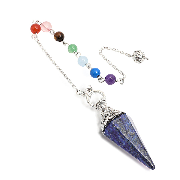 PandaHall CHGCRAFT 1Pc Natural Lapis Lazuli Hexagonal Pointed Dowsing Pendulums, with Platinum Plated Brass Findings, Faceted...
PandaHall CHGCRAFT 1Pc Natural Lapis Lazuli Hexagonal Pointed Dowsing Pendulums, with Platinum Plated Brass Findings, Faceted...