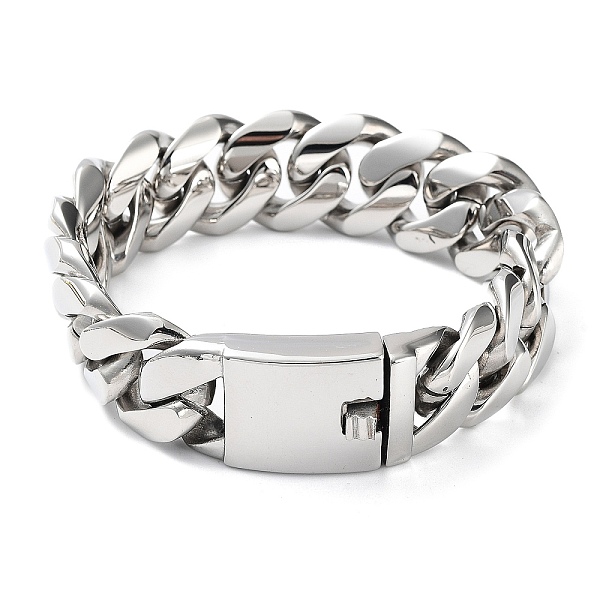 PandaHall 304 Stainless Steel Cuban Link Chains Bracelets for Men & Women, Stainless Steel Color, 9-3/4 inch(24.8cm) 304 Stainless Steel
PandaHall 304 Stainless Steel Cuban Link Chains Bracelets for Men & Women, Stainless Steel Color, 9-3/4 inch(24.8cm) 304 Stainless Steel