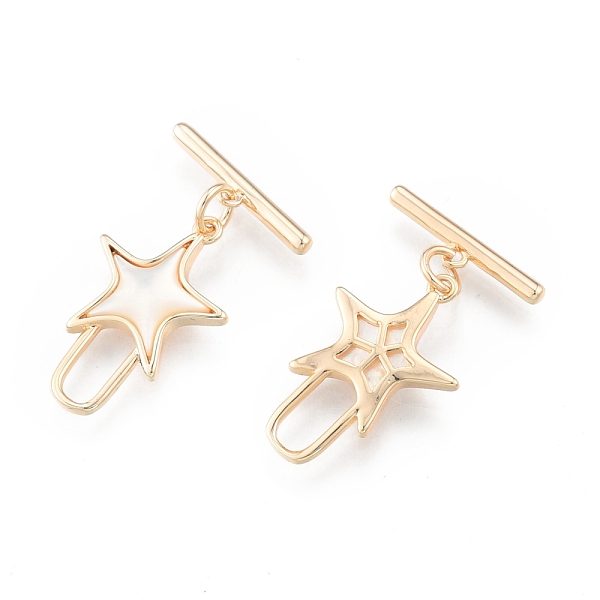 PandaHall Brass Shell Toggle Clasps, Creamy White, Cadmium Free & Nickel Free & Lead Free, Star, Real 18K Gold Plated, Star: 22.5x15x2.5mm...
PandaHall Brass Shell Toggle Clasps, Creamy White, Cadmium Free & Nickel Free & Lead Free, Star, Real 18K Gold Plated, Star: 22.5x15x2.5mm...