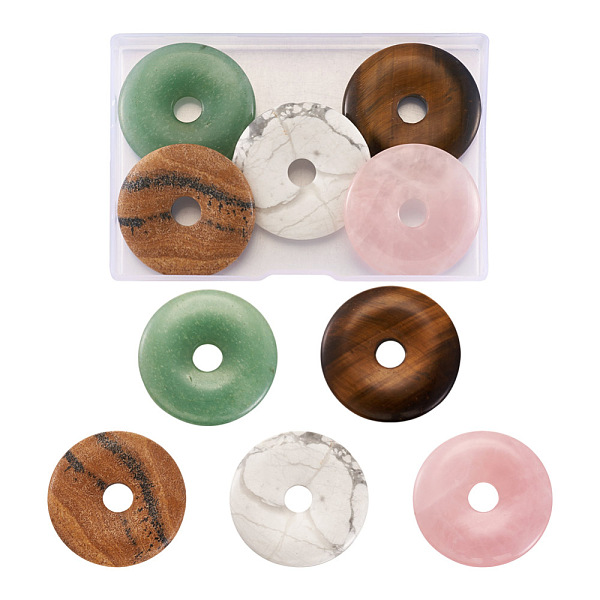 PandaHall Fashewelry 5Pcs 5 Style Natural Rose Quartz & Tiger Eye & Howlite & Picture Jasper & Green Aventurine Pendants, Donut/Pi Disc..., Pink
PandaHall Fashewelry 5Pcs 5 Style Natural Rose Quartz & Tiger Eye & Howlite & Picture Jasper & Green Aventurine Pendants, Donut/Pi Disc..., Pink